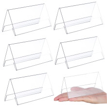 Transparent Acrylic Display Stands 6Pcs DropResistant DoubleSided Name Card Holders for Office/Meeting/Conference