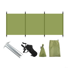 Camping Wind Screen Barrier 250x70cm Green No Pole Included Ground Stakes Storage Bag Outdoor Windbreak Privacy Shield