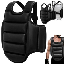 Boxing Body Protector Reversible Chest Protector Adjustable Taekwondo Sparring Gear Size 160180 Cm Black White