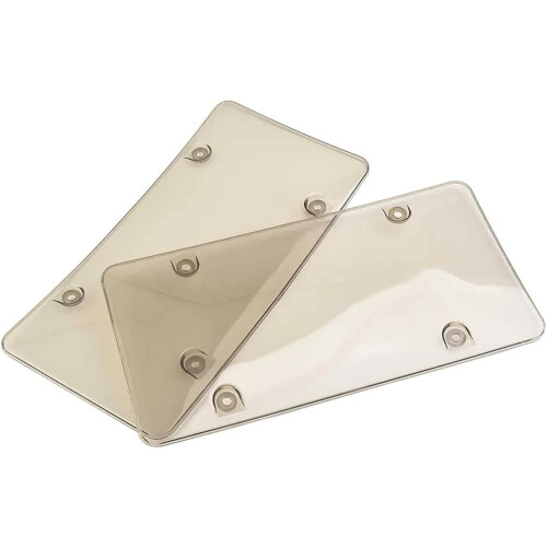 License Plate Shield Cover 2Pack Clear, Tinted Tag Protector With Plastic Frame, Universal Fit 2