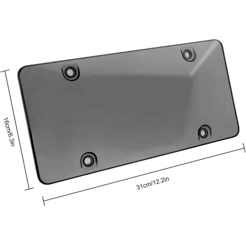 License Plate Shield Cover 2Pack Clear, Tinted Tag Protector With Plastic Frame, Universal Fit 1