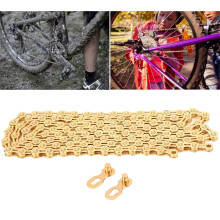 10 Speed Gold Bicycle Chain 116 Links with Quick Install Links