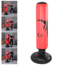 Adult & Child 1.6m Inflatable Boxing Bag Thick Vertical Fight Column Red Color