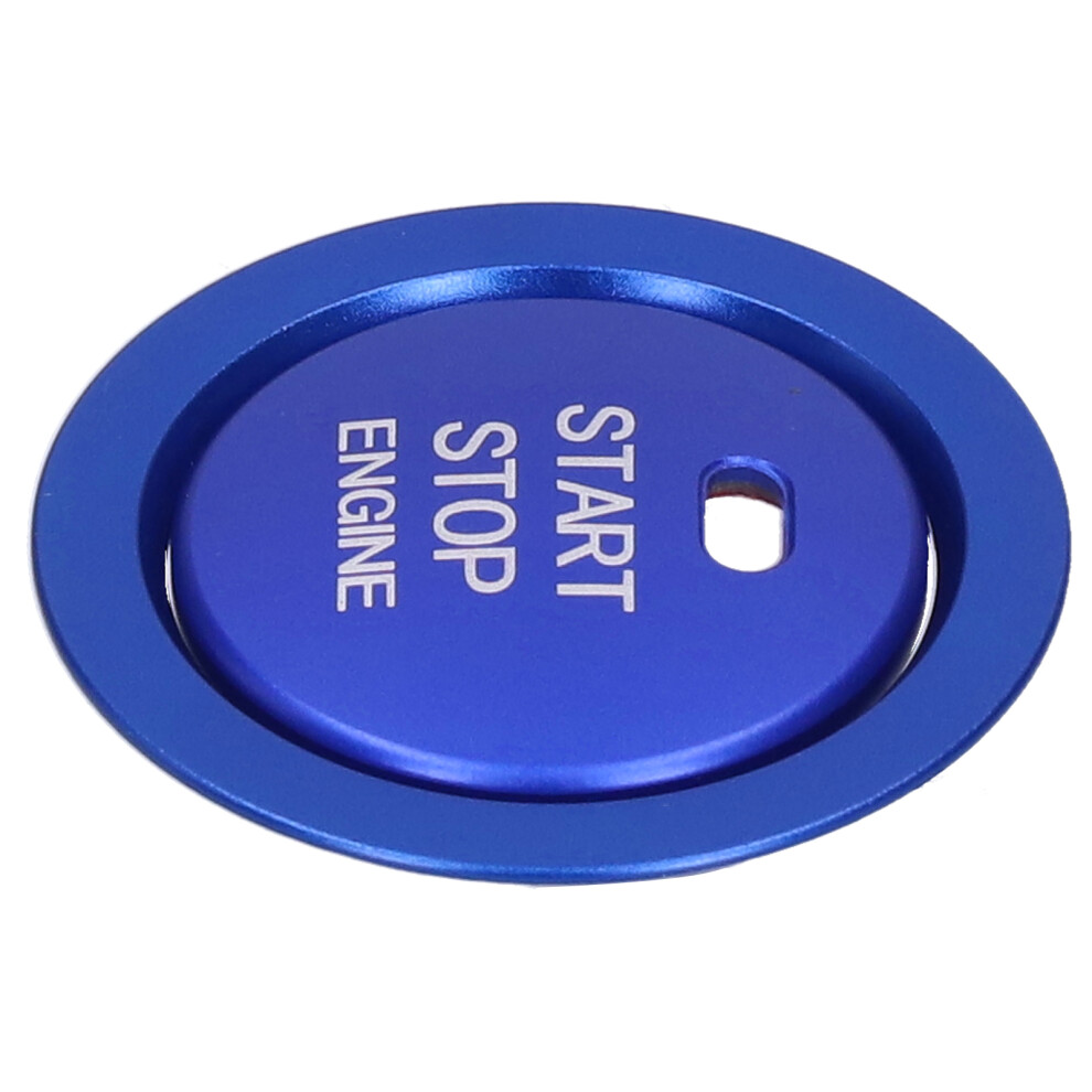 Car Interior Upgrade Aluminum Alloy 2Pcs Engine Start Stop Button Cover Blue 4271382510449