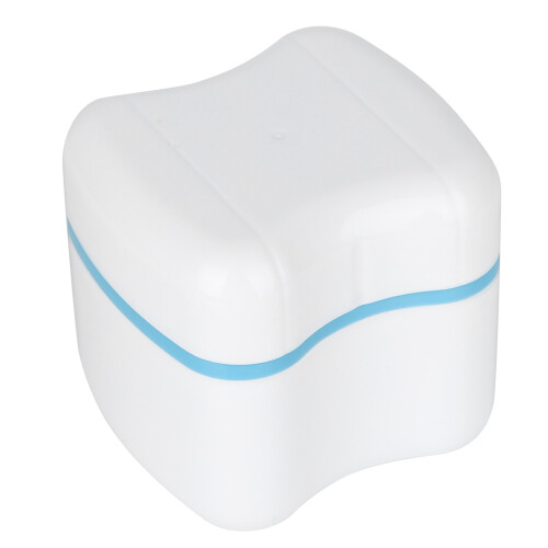 Κουτί καθαρισμού οδοντοστοιχιών με αποσπώμενο καλάθι ξεβγάλματος, μη τοξικό, 2