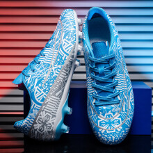 (Silver, 38) Popular high-top football shoes FG,TF,suitable for professional training for both men and women,available in four color options