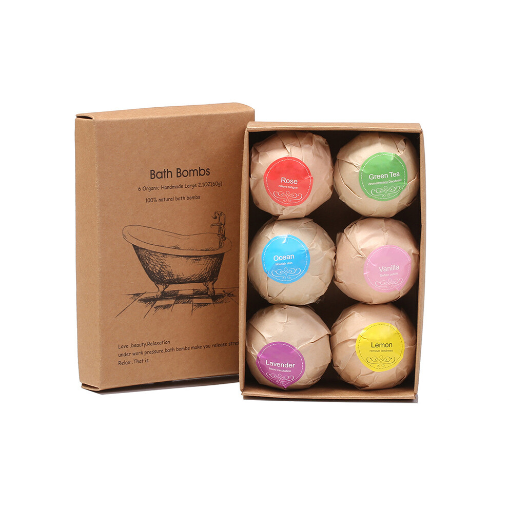 Relaxing Self Care Bath Bombs Gift Set, Essential Oils & Dead Sea Salt Infused Ultra Bubble Fizzies for a Luxurious Soak, Individually Wrapped &