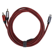 Cablu audio USB C la RCA, conector audio stereo cu manta flexibilă din PVC pentru transmisie clară a sunetului către amplificatoare, difuzoare și