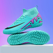 (Moon TF, 39) New Men Soccer Shoes Indoor Cleats Football Boots Match Long Spikes Sneakers Breathable Ultralight Training Drop Shipping