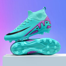 (Moon FG, 37) New Men Soccer Shoes Indoor Cleats Football Boots Match Long Spikes Sneakers Breathable Ultralight Training Drop Shipping