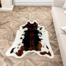 Faux Cowhide Rug Cow Print Area Rug Faux Animal Skin NonSlip Small Cowhide Rug Mat 43.3 x 33.4 Inches Brown