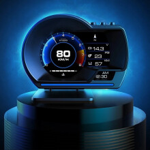Smart HUD Speedometer with OBD2+GPS Turbo RPM & Alarm for Cars