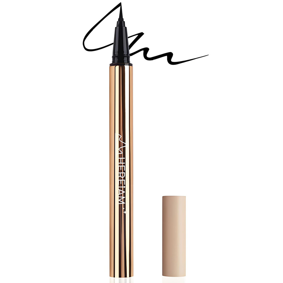 Black Waterproof Liquid Eyeliner Pen Matte Longwear Smudgeproof Ultrafine Tip Quick Dry