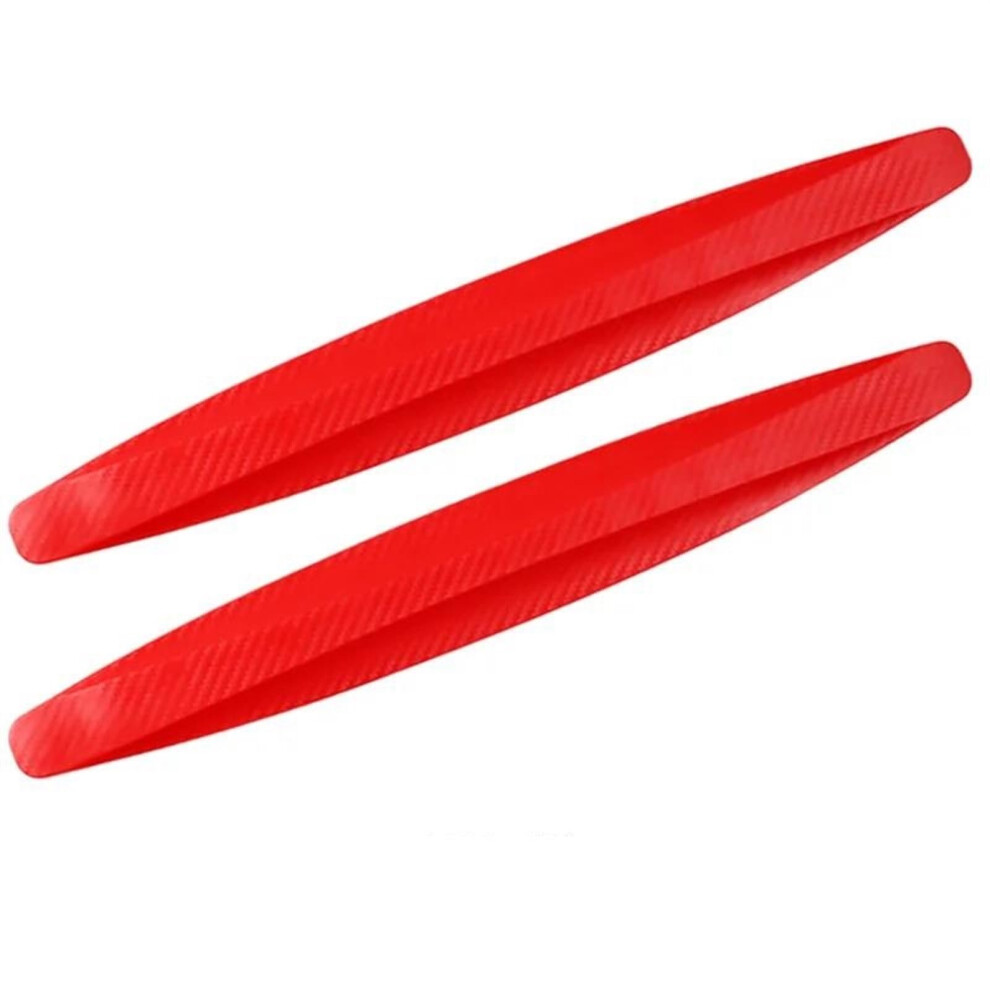 2Pc Universal Car Front And Rear Bumper Protector Anticollision Rubber Guard Strip Red 9347817515015