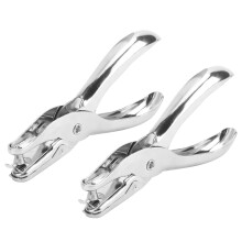 2 Stück Stahl-Handeinlochstanzer 6 mm, Silber, 45 Stahl
