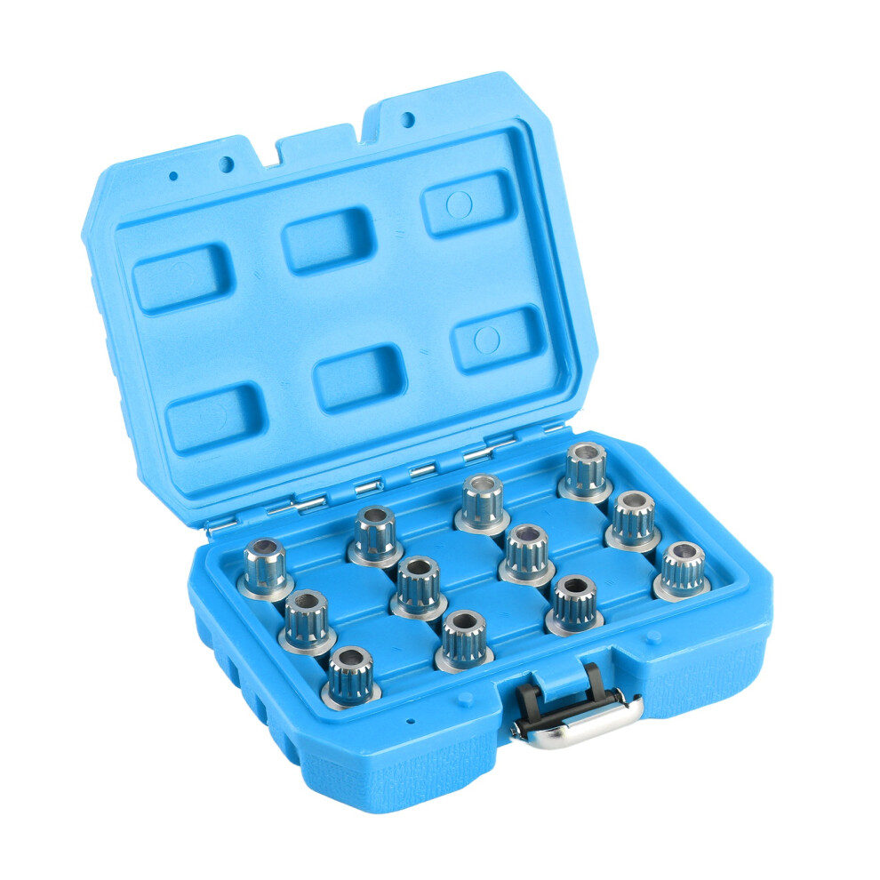 Car Spline Bits Locking Wheel Nut Removal Tool Kit 12Pcs Auto Maintenance 7891378712182