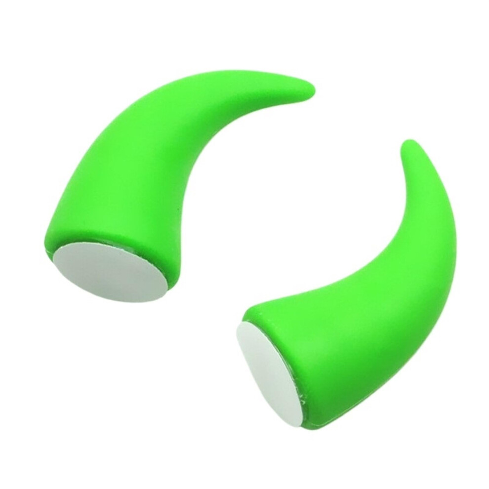 2Pcs Silicone Motorcycle Helmet Horns With Suction Cup, Unique Biker Decoration Accessories Green 9187378793077