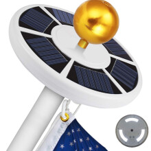 Guardião Patriótico da Bandeira, Luz Solar Super Brilhante para Mastro de Bandeira com Iluminação do Anoitecer ao Amanhecer, LEDs de Baixo