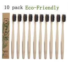 Natural Wooden Toothbrush, Eco-Friendly Bamboo Toothbrushes With Activated Bamboo Charcoal For Gentle Gums And Teeth Cleaning, Professional Designed