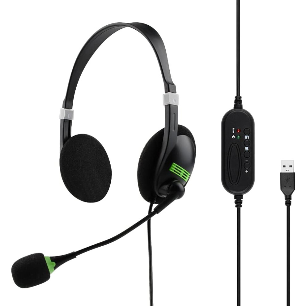Comfortable Ergonomic Design Usb Headphones, Computer Headset With Microphone Ensuring Crystal Clear Quality Sound For Seamless Communication 9012494983982