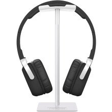 Kopfhörerständer aus Aluminium für den Schreibtisch, robuster Ständer mit massivem Metallsockel und ergonomisch geformter Aufhängung, universell