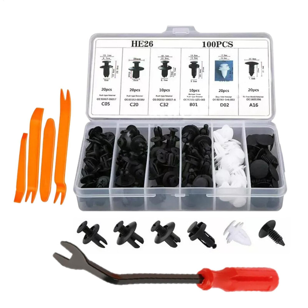 Auto Fasteners Assortment: Strength Automotive Clips, Push Retainers, Bumper Clips, Heat Resistant Auto Body Trim 9347817400793