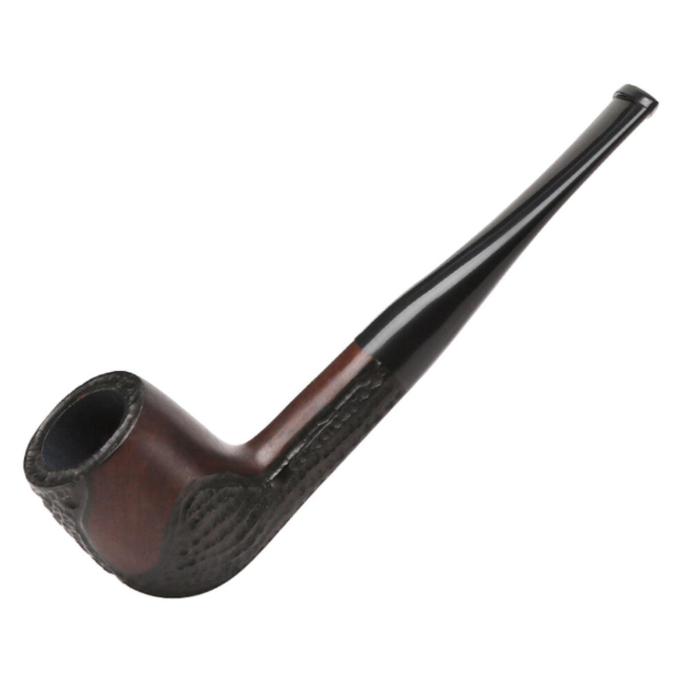 Multi Style Handmade Ebony Smoking Pipe with 9mm Filter, Straight Stems, Carved Wood Design, Model 519