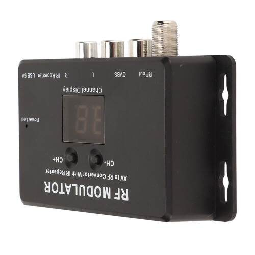 Mini UHF Digital Modulator AV To RF Converter With IR Extender Support Compact Design USB Powered Multiple Format Support PAL NTSC IF Frequency Tuning 2