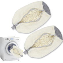 Shoe Washing Bag 2Pack For Washing Machine Reusable Washer and Dryer Compatible OffWhite