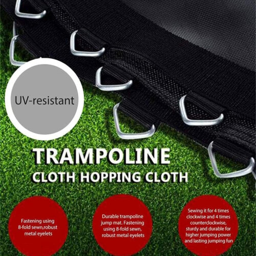 10ft Round Trampoline Mat with 60 Buckles and THook,  Elastic Durable PP Replacement Pad 1