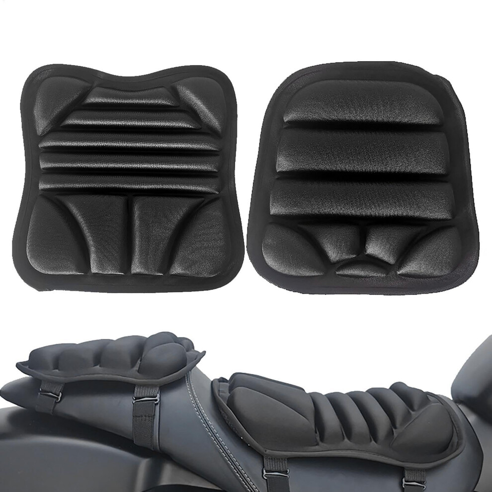 Motorcycle Seat Cushion Set Of 2 With Breathable Shockabsorbing Gel Pad For Comfortable Riding 9199774974035