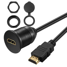 Gold Plated HDTVCompatible Flush Mount Extension Cable For Car, Boats, Motorcycle Dashboards USB To HDTV Adapter