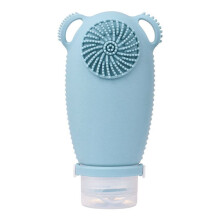 Botella de Viaje de Silicona Recargable, Cepillo de Limpieza Facial, Botellas de Champú Portátiles, Loción, Contenedor de Cosméticos e