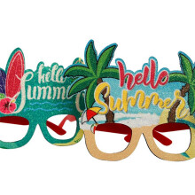 Óculos Havaianos de Verão, Decorações de Festa com Tema Tropical, Moldura de Óculos para Foto de Coqueiro, J