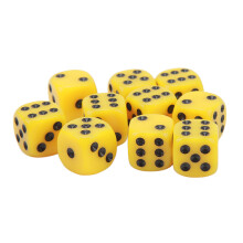 Set di 30 dadi di plastica gialla da 16 mm per giochi da tavolo e matematici