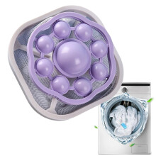 Hair Catcher Floating Mesh Hair Trap Washer Reusable Cleaning Net For Laundry Debris Catcher Fabric Protector Purple