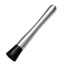 10 Inch Stainless Steel Cocktail Muddler with Long Handle Ergonomic Grip for Mojito and Fruit Drinks