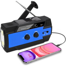 Emergency Survival Radio, Portable AM FM NOAA Weather Radio, 1W Flashlight, Motion Sensor Reading Lamp, Cell Phone Charger, SOS Alarm, 4000mAh Recharg