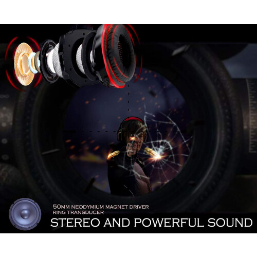 Ακουστικά Gaming, Πολλαπλά Συμβατά με Clear Positional Audio Drivers Υψηλής Ακρίβειας, Για PS4, PS5, Xbox 2
