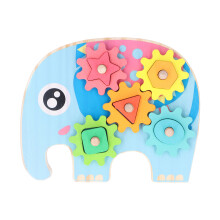 Wooden Gear Building Blocks Shape Sorting Toy for Kids 4-6 Years