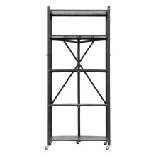 Liikkuva Kasausjärjestelmä-Duoku-5 Tasoa-Ruuvattava Kasausjärjestelmä-71x38x163 cm-Kestävä Metalli-Enimmäiskuormitus 340 kg-Musta