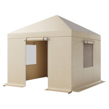 Capa de Gazebo Inverno-Duoku-3,05x3,05 m-Cobertura de Telhado Rígido para Todas as Estações-com Paredes Laterais e Janelas em Tela