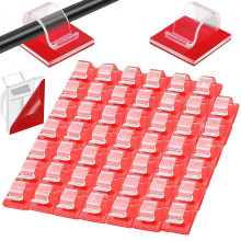 Self Adhesive Cable Clips 50Pack, Strong Cable Management Organizer for Desk, Wall, Home, Office, TV and Computer Wires
