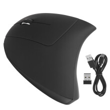 Comfortabele ergonomische muis, stille klikken en instelbare DPI voor linkshandige gebruikers met verbeterde compatibiliteit (zwart)