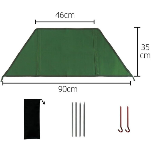 Camping Wind Blocker Small (S) Foldable Canvas Design With Ground Stakes For Enhanced Security 1