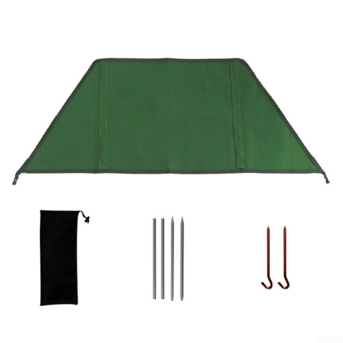Camping Wind Blocker Small (S) Foldable Canvas Design With Ground Stakes For Enhanced Security