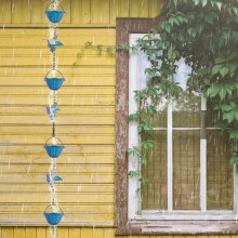 Decorative Hummingbird Rain Chain 13.1FT WeatherResistant Metal Outdoor Gutter Drainage