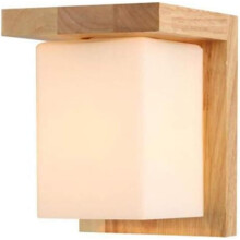 Square Vintage LED Lamp, Unique And Beautiful Shape With Natural Stump For Bedroom Bedside Lamps, Modern Led Wooden Wall Lamps, Retro Glass Shades Sol