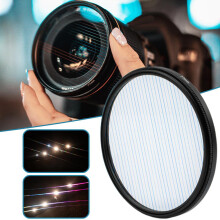 Linearer Flare-Effekt-Objektivfilter, Verzerrungs-Flare-Effekt für Kameraobjektive, hochwertiges K10-Optikglas, Durchmesser 77 mm/82 mm,