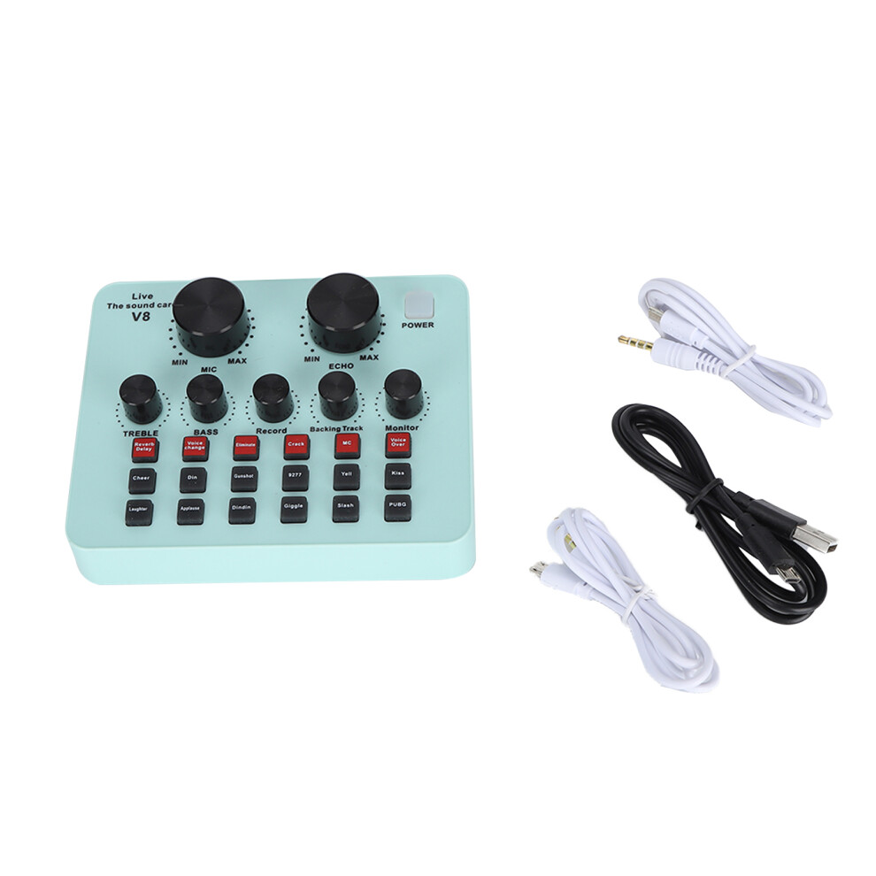 Live Sound Card With V8 Technology, Usb External Audio Mixer For Karaoke Recording Voice Changer With Noise Reduction And Multi Device Support For 9423501486103